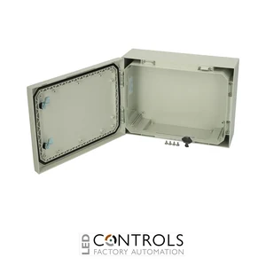8120022N Fibox ARCA 304015 No MP Cabinet, Polycarbonate Grey cover, 2-point locking, hinges on the short side