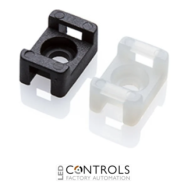 SM2-B Partex Screw Mountable Saddle Type Mounts, 15.8x10.3mm - Tie Width 4.8mm - M4 hole, Black, pack 100