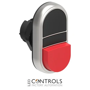 LOVATO LPCB7212 PULSANTE DOPPIO NERO/ROSSO SENZA SIMBOLI