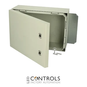 8120031 Fibox ARCA 507030 Cabinet, Polycarbonate Grey cover, 2-point locking, hinges on the short side