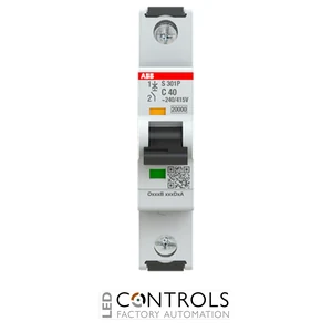 2CDS381001R0404 ABB S301P-C40 Miniature Circuit Breaker - 1P - C - 40 A