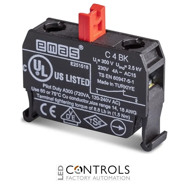 EMAS C4BK EMAS CM / CP CONTACT BLOCK STOP FOR B BUTTON BOX