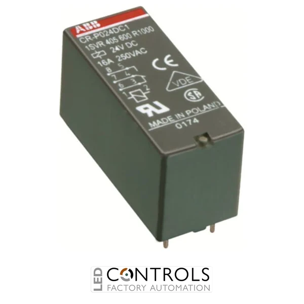 1SVR405601R0200 ABB CR-P012AC2 Pluggable Interface Relay 2C/O 12VAC