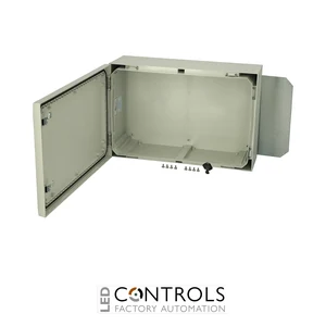 8120026 Fibox ARCA 406021 Cabinet, Polycarbonate Grey cover, 2-point locking, hinges on the short side