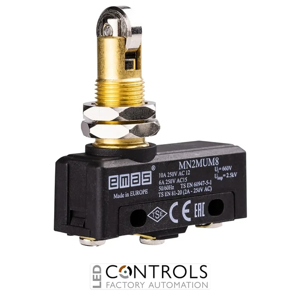 EMAS MN2MUM8 EMAS MN2 MINI SWITCH W APEAK ROLLER PLUNGER 1CO