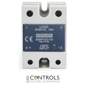 EMAS SSRP1DC100 EMAS SSR 100A 50-640V SOLID STATE RELAY