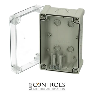 5824029 Fibox TPCM 191209T Enclosure, Polycarbonate, metric knock-outs Clear transparent cover