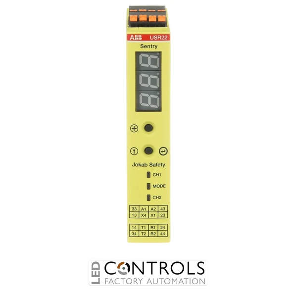 2TLA010070R0401 ABB SENTRY USR22P Configurable Safety Relay 24 V DC 2NO + 2NO Delayable
