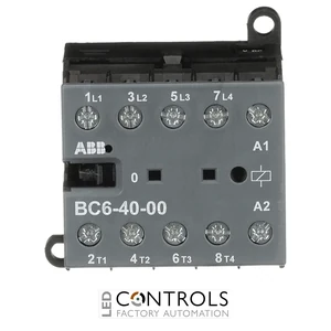 GJL1213201R0001 ABB BC6-40-00-01 ABB BC6-40-00-01 4 Pole Mini Contactor Relay 6A No Auxiliary Contacts 24V AC Coil