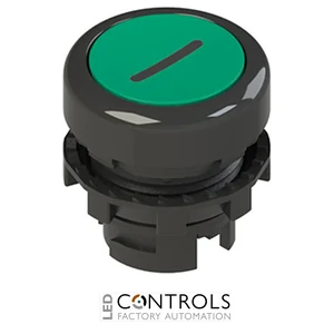 E2 1PU2R421L2 Pizzato Spring-return green flush pushbutton with marking