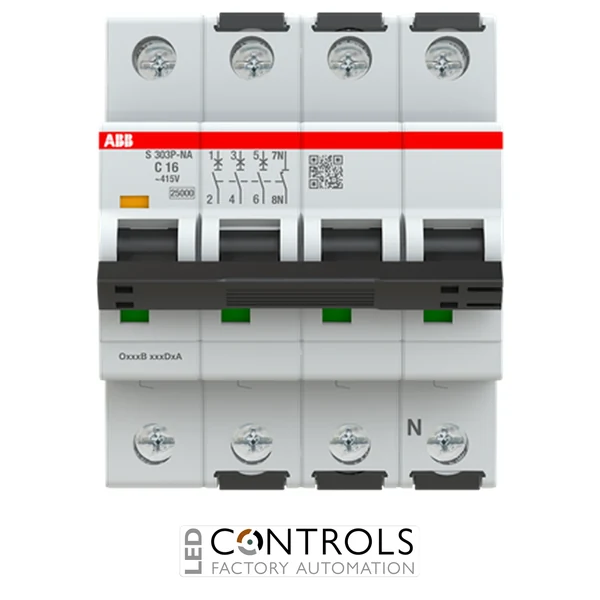 2CDS383103R0164 ABB S303P-C16NA Miniature Circuit Breaker - 3+NP - C - 16 A