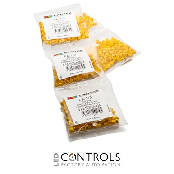 PA1-MCC Partex PA1 Slide-on, chevron cable marker, size C, 2.5–5.0mm cable, Colour coded, Loose multipack