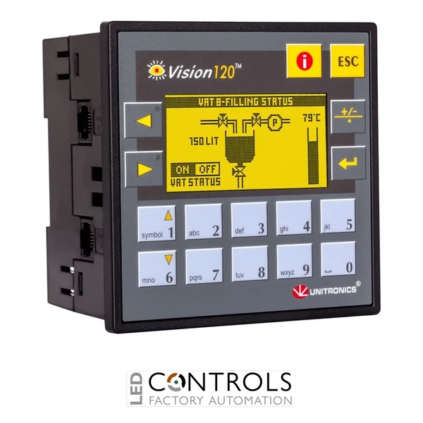 V120-22-R1 Unitronics V120-22 OPLC ,10/6 IO,1 ANA