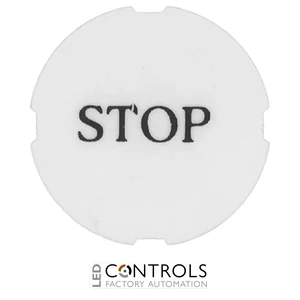 8LM2TAT230 - """PRINTED LABEL """"STOP"""" FOR PILOT LIGHTS"