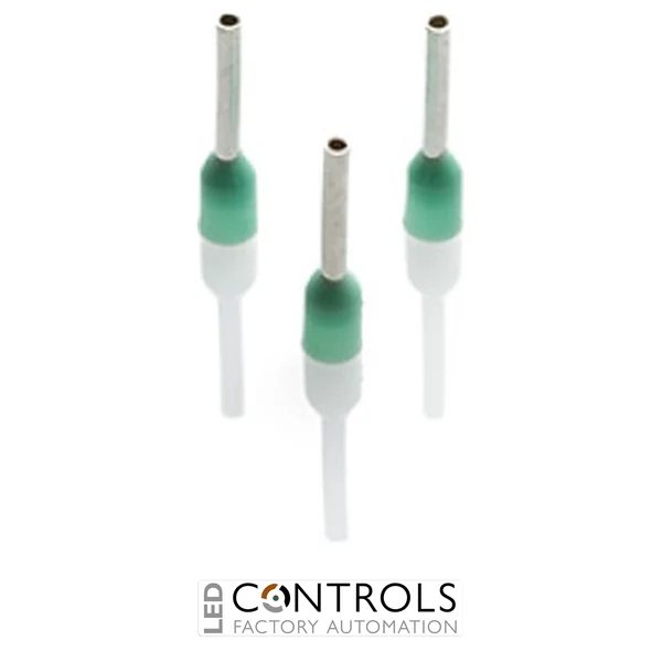 CEF034G-K Partex single insulated cord end ferrule, 0.34mm², 8mm barrel, Turquoise, pack of 1000