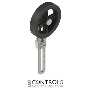 VN A00KP-R26 Pizzato Adjustable length straight metal revolving lever with rubber roller, ? 50 mm