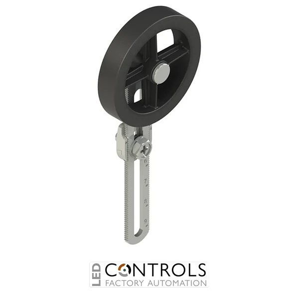 VN A00KP-R26 Pizzato Adjustable length straight metal revolving lever with rubber roller, ? 50 mm