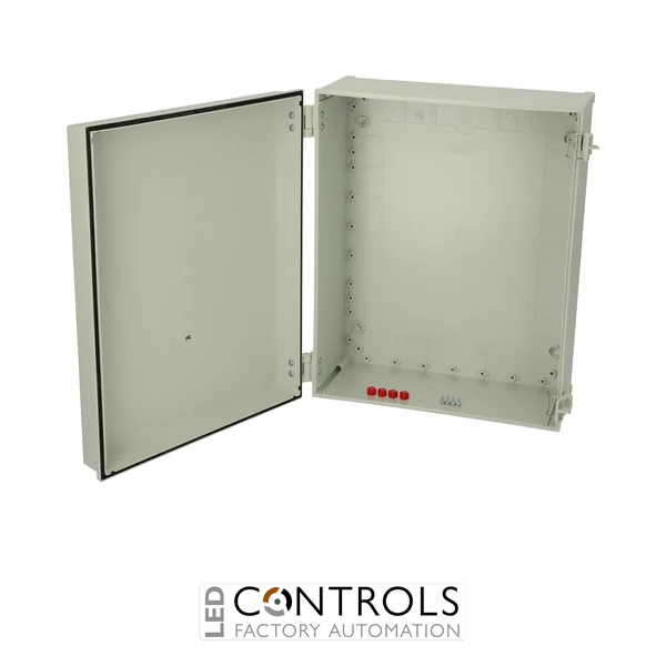 8113360 Fibox CAB PC 504020 G Cabinet, Polycarbonate, Grey door Latches on the long side