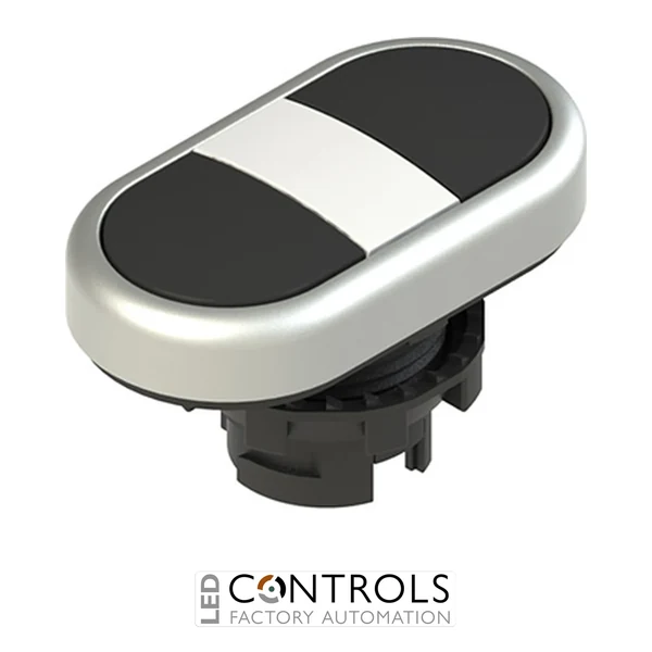 E2 1PDRL90121 Pizzato Double lower flush pushbutton, without marking