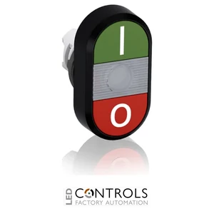 abb illuminated momentary double flush pushbutton green/red i/0 mpd2-11c