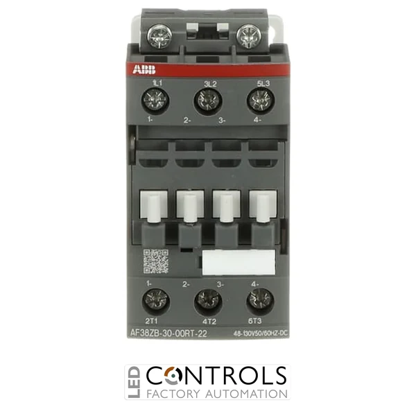 1SBL296060R2200 ABB AF38ZB-30-00RT-22 3 Pole 3NO Contactor 48-130V 50/60Hz DC Ring-Tongue Terminals