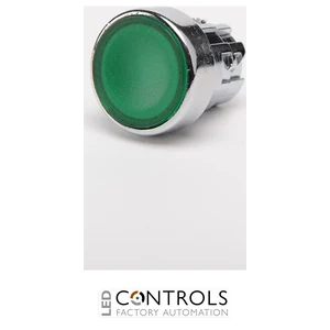 EMAS CMDY EMAS CM PUSH BUTTON SINGLE HEAD IP65 GREEN WITH NUT
