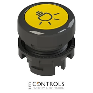 E2 1PU2R521L16 Pizzato Spring-return yellow flush pushbutton with marking