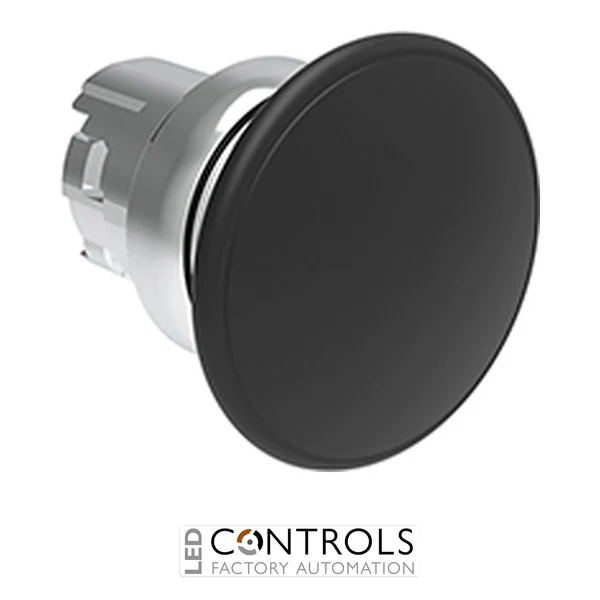 LOVATO LPSB6142 BLACK MUSHR-HEAD MET.BUTTON SPRING RET.