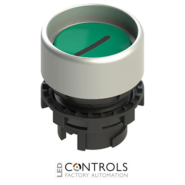 E2 1PU2P429L2 Pizzato Spring-return green booted pushbutton with marking