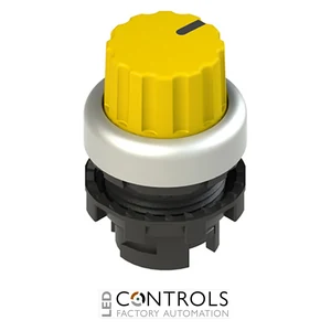 E2 1SL43ACH59AB Pizzato Illuminated knob selector, 3 positions yellow with marking