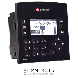 V130-J-B1 Unitronics Vision 2.4" graphic display and keypad HMI and PLC onboard I/Os accepts I/O expansions up to 256 I/Os