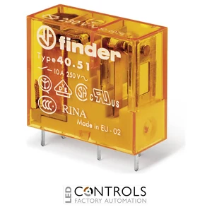 Finder 40.52.8.110.0000 40 Series Miniature Latching PCB Relay  2 Pole 8 Amp 110 AC