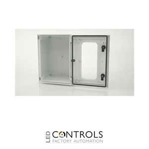 BRES-43P-3L-DC Safybox GRP Electrical Enclosure IP66 3 position lock with a Glazed Door 400Hx300Wx200D