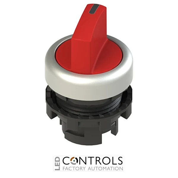 E2 1SL12ACD39AB Pizzato Illuminated short handle selector, 2 positions red with marking