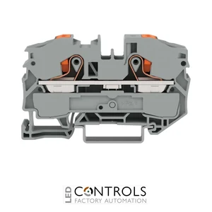 Wago 2216-1201 2-conductor through terminal block with push-button 16 mm sq, Grey