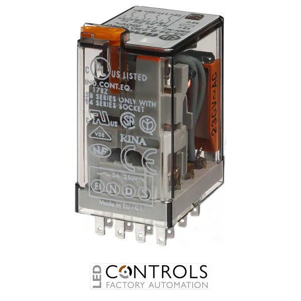 55.34.8.230.5054 Finder Miniature plugin relay 4 pole 7A 230V