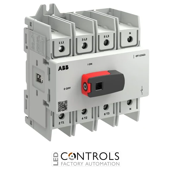 1SCA162526R1001 ABB OT125G3-4BSN2 Switch-disconnector OT Plus 125 A, size G3, 4-pole, 4th pole right