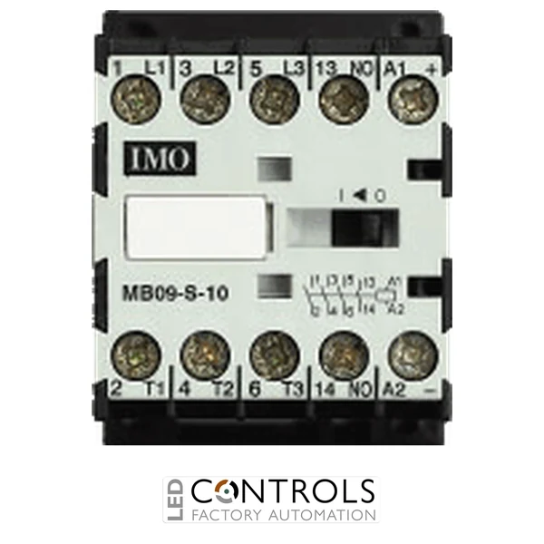imo mb09-f-00230 mini contactor 3 pole n/o 4kw 9a ac3, fast-on connections 230vac