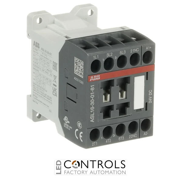 1SBL123001R8101 ABB ASL16-30-01-81 ABB ASL16-30-01-81 3 Pole Lighting Mini Contactor 16A 1NO Auxiliary Contact 24V AC/DC Coil