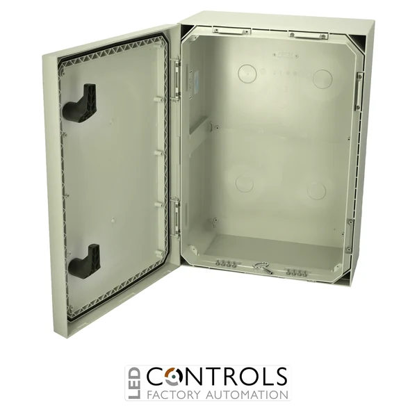 8120017N Fibox ARCA 705030 No MP Cabinet, Polycarbonate Grey cover, 2-point locking, hinges on the long side