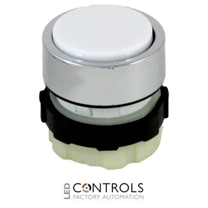 BC3DWHITE IMO Pushbutton Spring Return White, Chrome Bezel