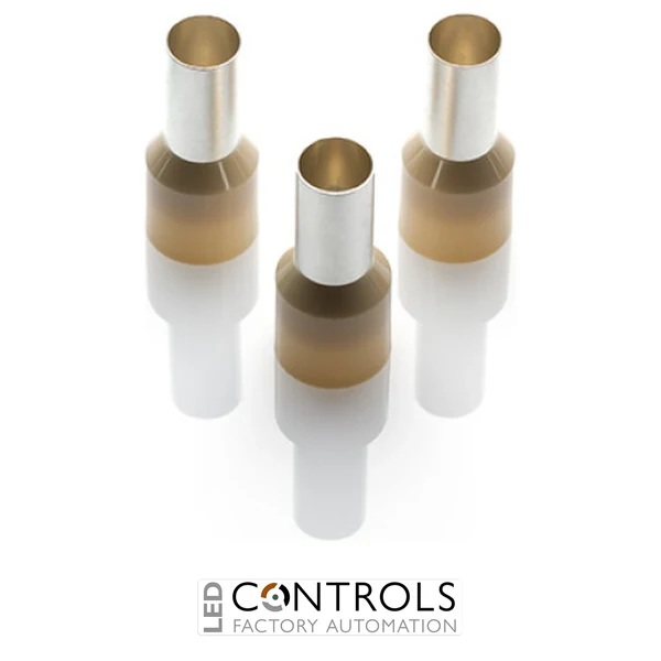 CEF35025G-K Partex single insulated cord end ferrule, 35mm², 25mm barrel, Beige, pack of 1000