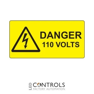 SL5025D110B10 Partex 50 x 25mm Danger 110 Volts Polypropylene Label, bag of 10