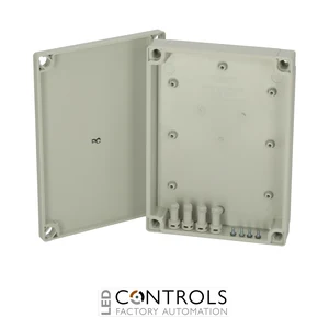 6012313 Fibox PC 150/35 LG Enclosure, Polycarbonate Low base, grey cover