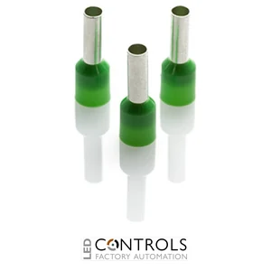 CEF618F-C Partex single insulated cord end ferrule, 6mm², 18mm barrel, Green, pack of 100