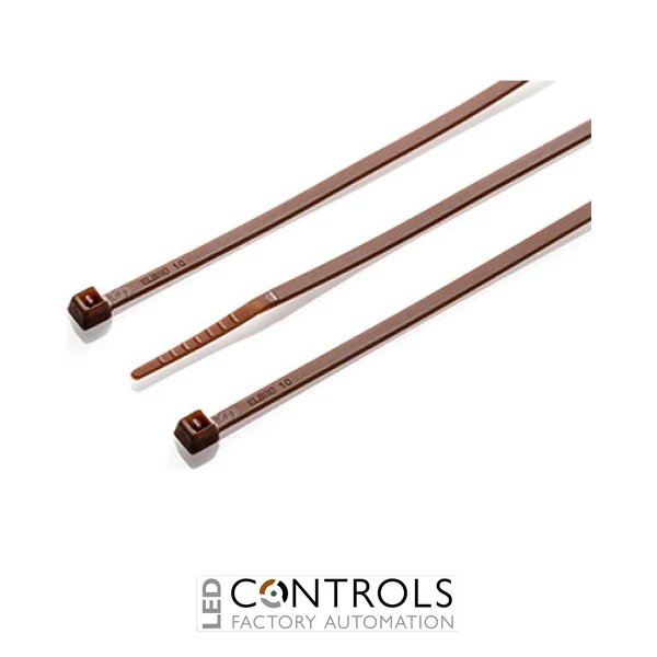 HFC100-BRN Partex non-releasable nylon cable tie, 100mm x 2.5mm, Brown, pack 100