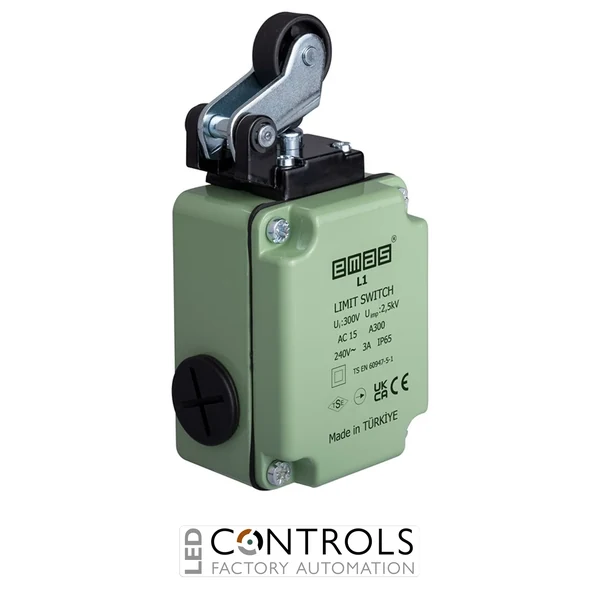 EMAS L1K13MIP211 EMAS L1 SERIES LIMIT SW. SNAP ACTION 1NC+1NO-PL. ROLLER