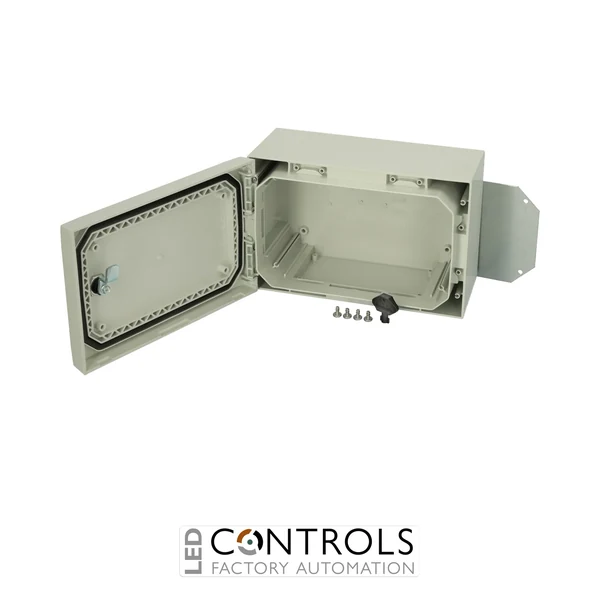 8120020 Fibox ARCA 203015 Cabinet, Polycarbonate Grey cover, 1-point locking, hinges on the short side