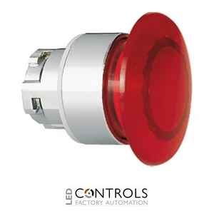 8LM2TBL6144 - RED ILLUM. MUSHROOM-HEAD SPRING RETURN