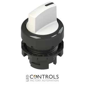 E2 1SL13ACH21AB Pizzato Illuminated short handle selector, 3 positions white with marking